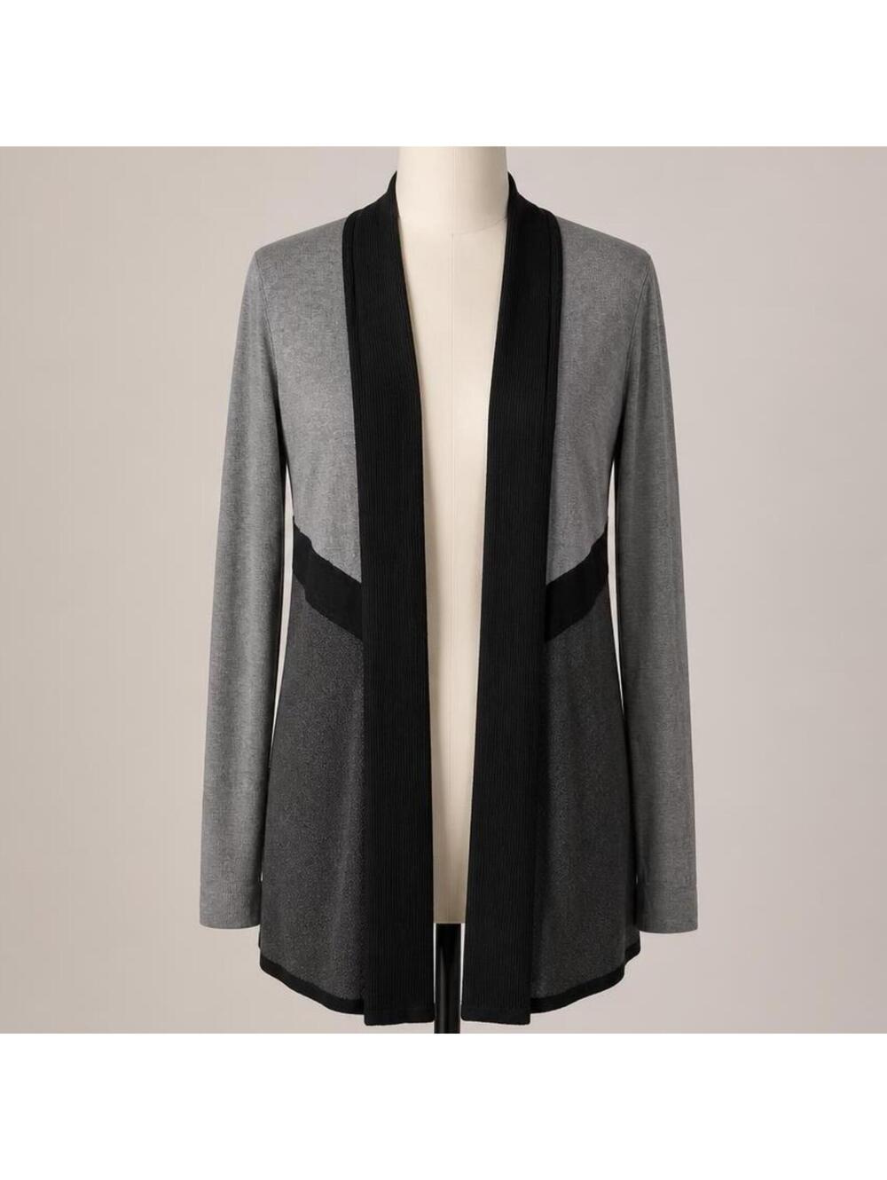 White House Black Market Open Front Colorblock Cardigan Medium